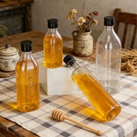 Bouteille à doigt en PET de qualité alimentaire 250 ml/500 ml avec bouchon à pression pour l'huile d'olive et la cuisine