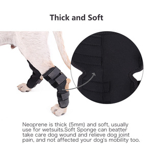 Dog <b>Knee</b> <b>Brace</b> Black Two Piece Set Wear Resistant Joint <b>Support</b> Recovery Pet Protective Gear - Product Image 3