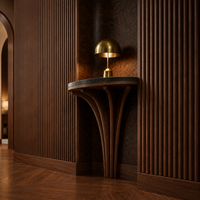 Système de panneaux muraux rainurés en noyer de luxe sur mesure, revêtement mural en lattes de bois moderne pour les projets de villas et d'hôtels