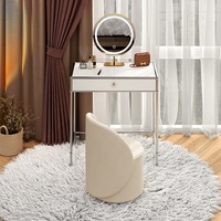 Table de maquillage moderne et simple en acier inoxydable, bureau de coiffeuse pour chambre à coucher, bureau d'ordinateur pour petit appartement