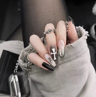 Vente en gros directe d'usine, ongles press-on en forme de ballerine, faits à la main, logo personnalisé