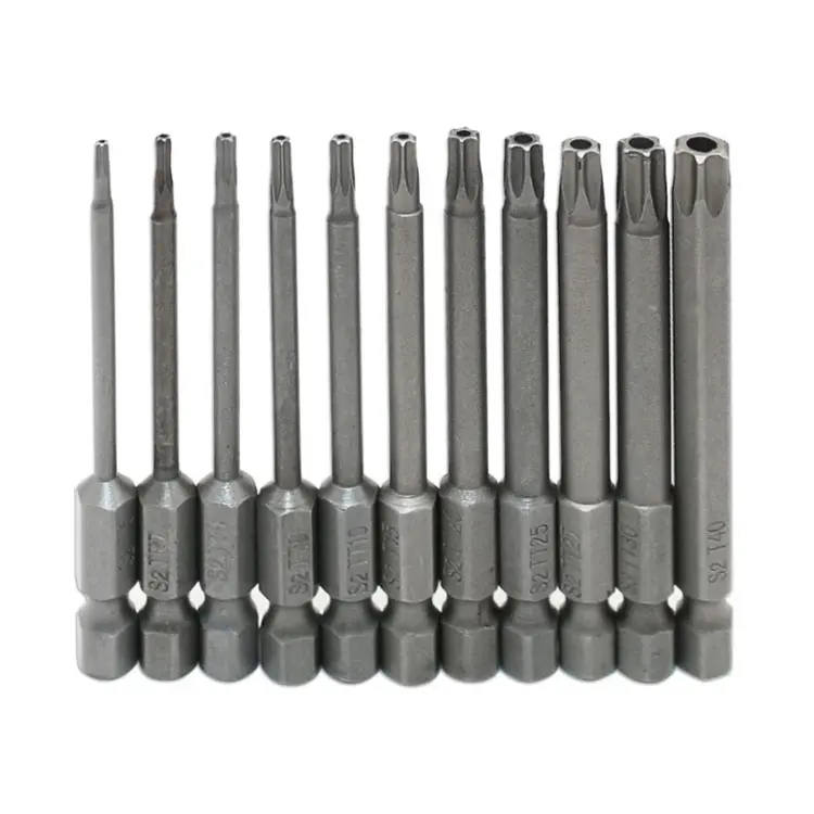 1 Cái Torx Head Screwdriver Bit Set S2 Thép Từ Điện Batch 1/4 Inch Hex Shank Vít Driver Kit Công Cụ