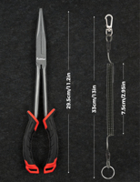 Pince de pêche multifonctionnelle en acier au carbone de 11 pouces, à bec long, antirouille, durable, haute dureté, dégaineur d'hameçons et coupe-anneaux brisés