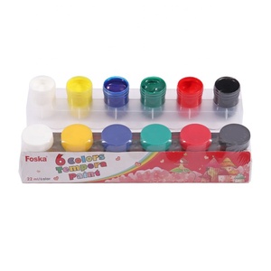 Ensemble de pigments Foska, boîte de <span class=keywords><strong>gouache</strong></span> <span class=keywords><strong>liquide</strong></span>, pigments lavables en plastique pour designers, peinture à la tempère, 6 couleurs vibrantes, ensemble de peinture de 22 ml pour enfants - Product Image 1
