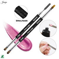 Kit de vernis gel UV effet œil de chat scintillant pour salon, fournitures pour ongles OEM/ODM, avec pinceau double tête noir pour manucure