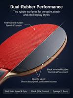 Raquette de tennis de table professionnelle Shakehand à long manche, caoutchouc durable, manche en bois, pour jeu récréatif
