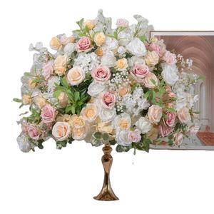 Pink Rose Breath Table Baby Blue and White Wooden on a Artificial Pu Wedding Aisle <strong>Stair</strong> Flower <strong>Runner</strong> Fall Flowers <strong>Runners</strong> - Product Image 1