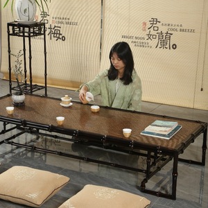 Chinese Style Qiong Bamboo Tea Table Set 6 Piece Antique Design Durable Folding No For Dining Room - Product Image 2
