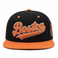 Casquette de baseball hip-hop personnalisée avec logo de ville, bicolore, en sergé, broderie 3D en relief vintage, visière plate, snapback pour streetwear, vente en gros