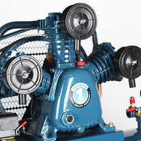Compresseur d'air industriel à piston entraîné par courroie, marque Bison de Chine, triphasé, 8 bars, 3 kW, 3 cylindres, 150 L, 220 V, 4 CV