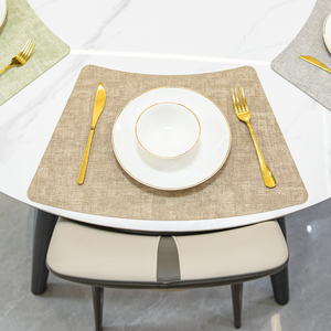 Wholesale Modern Fan Shaped Eco-Friendly Leather <b>Placemat</b> Customized Design/Color Logo Normal Size for Household <b>Dining</b> <b>Table</b> - Product Image 2