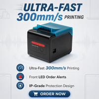 Printer Resi POS Thermal Langsung 80mm Kompatibel WiFi, Printer Tiket Tanpa Tinta untuk Dapur Restoran, Pabrik Grosir