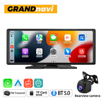 Grandnavi 170 Angle untuk Layar Mobil Portabel Wireless Carplay Android Auto 10.26 Inci IPS LCD Layar Sentuh  Kamera Dasbor Mobil