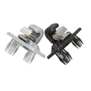 Audi Sun Visor Clips Hooks <b>Brackets</b> <b>Black</b> Gray ABS Roof Mount Screw Installation 181206262 - Product Image 1