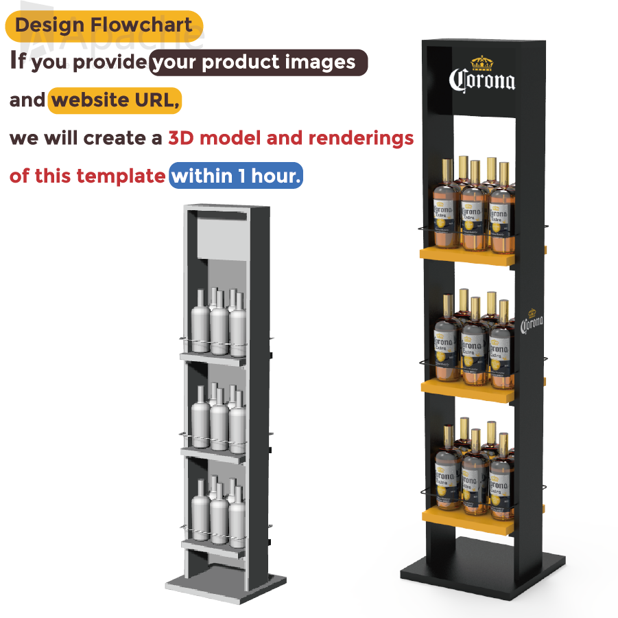 Custom Wooden Wine Display Rack 3 Tier Floor Standing Beer Bottle Display Stand OEM Wholesale for Liquor Store Supermarket Bar — view 4