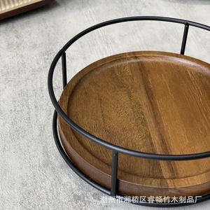 Bandeja Redonda Giratoria de Madera de Acacia, Organizador de Cosméticos para Sala de Estar y Cocina, 6, 8, 10, 11 Pulgadas - Product Image 3