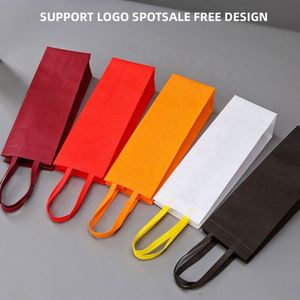 Sac fourre-tout personnalisé réutilisable en non-tissé imprimé sérigraphié avec logo sur mesure, motif lettres, pour bouteilles de vin, taille et couleur personnalisables - Product Image 3