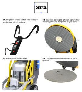 Pulidora de Pisos de Concreto Eléctrica de Alta Eficiencia de 7.5KW y 686mm (21 Pulgadas), Equipo para Pulir y Rectificar Pisos - Product Image 3
