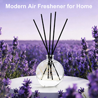 Diffuseur de parfum ajustable avec bâtonnets en rotin, vase en verre 100 ml, fleurs d'eucalyptus artificielles, décoration maison et salle de bain, coffret cadeau