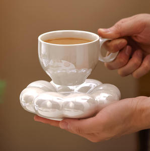 Bộ cốc cà phê hoa hướng dương họa tiết thiên thần hoa văn hiện đại, tráng men ngọc trai, thuộc bộ sưu tập Macaron dễ thương, dùng để pha cà phê, trà. - Product Image 6