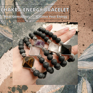 <span class=keywords><strong>Bracelet</strong></span> tendance à la vente chaude, énergie yoga, <span class=keywords><strong>7</strong></span> <span class=keywords><strong>chakras</strong></span>, pyramide, obsidienne naturelle, améthyste, quartz rose, œil de <span class=keywords><strong>tigre</strong></span>, perles, <span class=keywords><strong>bracelet</strong></span> unisexe - Product Image 2