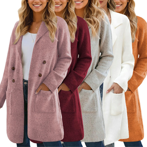 Áo khoác dạ len dài chống thấm thời trang bán chạy dành cho nữ, chất lượng cao, màu trơn, kiểu dáng ôm dáng - Product Image 1