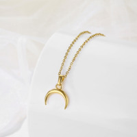 Bijoux fantaisie géométrique en acier inoxydable pendentif étoile du nord or 18 carats argent boussole étoile Polaris ovale breloques chaîne collier