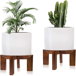 Supporto per Piante in Legno Smaltato Stile Fattoria <span class=keywords><strong>con</strong></span> <span class=keywords><strong>Gambe</strong></span> a X per Uso Interno/Esterno in Giardino - Product Image 1