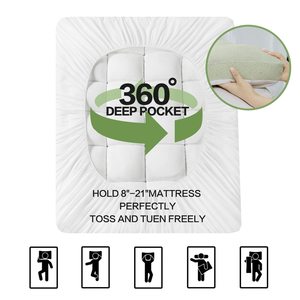 Haute qualité 10cm gousset microfibre lit Topper Super doux bambou tissu antistatique électrique drap-housse pour Twin King Size - Product Image 4