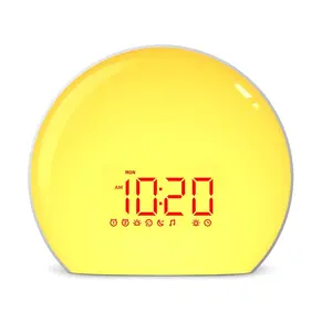 Multi Color Light Electronic Alarm Clocks Digital Sunrise Wake Up Light