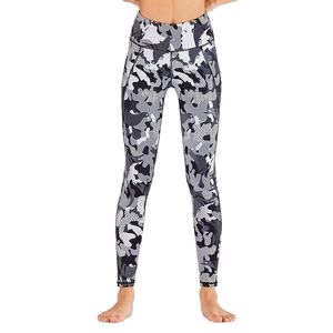 Legging de yoga imprimé de sublimation florale délavé, taille haute, poche invisible, pantalon de sport - Product Image 4