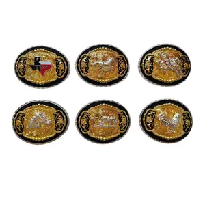 Texas State Map Flag Large Huge Rodeo Western Gold Tone Belt Buckle Customizable