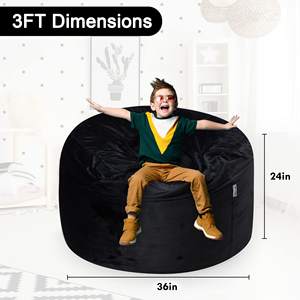 เก้าอี้บีนแบ็กโซฟาแบบพับได้ขนาดใหญ่สำหรับเด็กและผู้ใหญ่ผ้าขนเฟอร์เทียมเนื้อนุ่มพร้อมเมมโมรี่โฟมสำหรับใช้ในบ้านและนอน - Product Image 3