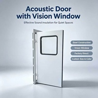 Porte acoustique double en acier 35 dB STC avec panneau de vision, isolation et absorption acoustiques, porte insonorisée pour laboratoire, utilisation extérieure en usine