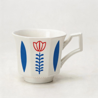 Tasses à expresso en porcelaine 180 ml en gros, design moderne, option ODM, pour fêtes et occasions, cadeaux pour la Journée nationale saoudienne, compatibles lave-vaisselle