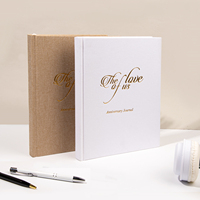 Journal d'anniversaire en lin à couverture rigide personnalisé livre de vœux de mariage pour cadeaux de fiançailles de Noël