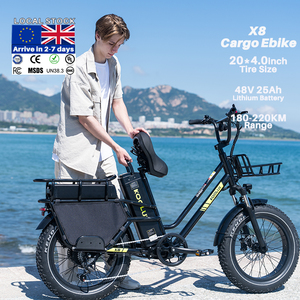 Bicicleta Eléctrica Familiar KOOLUX X8 65Ah de Largo Alcance, Disponible en la UE y el Reino Unido, con Asiento para Niños y Portaequipajes Trasero, Certificación CE EN15194 X8 X8 - Product Image 5