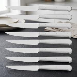 Ensemble de 9 couteaux de cuisine ambidextres en acier Damas faits à la main, couteau de chef, Santoku, Nakiri, étui en cuir, couteau utilitaire à bord dentelé - Product Image 3