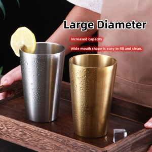แก้วเบียร์สแตนเลส304ผนังสองชั้นถ้วยน้ำป้องกันการปรับขนาดป้องกันการตกแก้วเบียร์เย็น - Product Image 5
