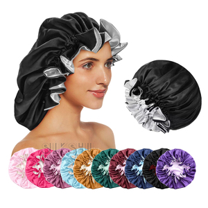 <span class=keywords><strong>Bonnet</strong></span> en Soie Personnalisé avec Logo pour Dormir, Double Couche, Réglable, en <span class=keywords><strong>Satin</strong></span>, Réduit la Frottement, Prévient les Frisottis, Cheveux Bouclés, OEM - Product Image 1