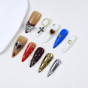 Nouveau à la mode 3D coeur Stiletto presse <span class=keywords><strong>ongles</strong></span> haute qualité couverture complète <span class=keywords><strong>faux</strong></span> <span class=keywords><strong>Ongles</strong></span> <span class=keywords><strong>Ongles</strong></span> papillon croix pour l'application du doigt - Product Image 4