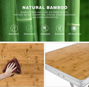 Kamp sandalyesi masa dobravel Plegable Portátil al aire libre <span class=keywords><strong>Mesa</strong></span> plegable de bambú Ajustable <span class=keywords><strong>Mesa</strong></span> plegable de madera para acampar para Pi - Product Image 5