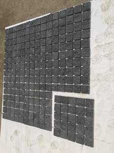 54x54cm Pierre Noire Pavés Granit Flammé MAILLE PAVER GRANITE Noir Absolu AVEC DES <span class=keywords><strong>PRIX</strong></span> ABORDABLES Convient pour les trottoirs de voie - Product Image 3