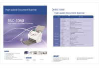 Scanner de documents couleur haute vitesse BSC-5060 CIS USB 2.0 24 bits, 600 dpi, 45 ppm, avec chargeur automatique de documents (ADF) 75 pièces, format A4, garantie 1 an, en stock