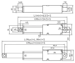 Actionneur linéaire à micro-moteur LA-M, tige de poussée électrique - Product Image 2