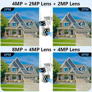 2MP 무선 WiFi 태양 광 발전 패널 IP PTZ 카메라 Eseecloud 360 듀얼 렌즈 4K 실외 WiFi 보안 CCTV 태양 광 카메라 - Product Image 3