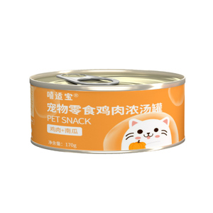 Proveedor de fábrica, superventas, marca Xishibao, Gato enlatado, OEM, 170g, aperitivo para gato, pollo + sabor a calabaza, comida enlatada para gatos y mascotas - Product Image 1