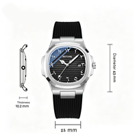 Reloj de Cuarzo para Hombre con Diseño Árabe, Caja Cuadrada de Aleación de Lujo, Correa de Silicona, Resistente al Agua, Simple, Moderno, Luminoso, con Fecha