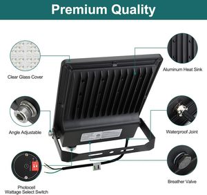 Projecteur LED COB DIon Garden 200W/150W/100W/50W avec cellule photoélectrique crépuscule-aurora 22000lm 5000K 100-277V IP66 ETL Montage sur trunnion CRI 80 - Product Image 5