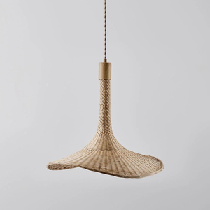 Luminaire suspendu en rotin naturel, style Wabi Sabi, <span class=keywords><strong>lampe</strong></span> suspendue en bambou pour plafond, 100 cm, pour hôtel, maison d'hôtes, villa - Product Image 6